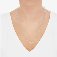 Made in Italy Womens Sterling Silver Inch Figaro Chain Necklace