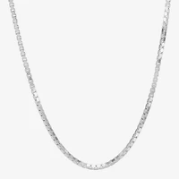 Made in Italy Unisex Adult Sterling Silver Inch Box Chain Necklace