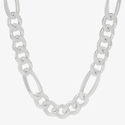 Made in Italy Mens Sterling Silver Inch Figaro Chain Necklace