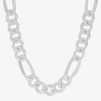 Made in Italy Mens Sterling Silver Inch Figaro Chain Necklace