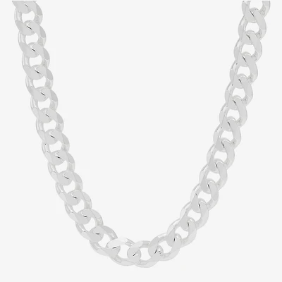 Made in Italy Womens Sterling Silver Inch Curb Chain Necklace