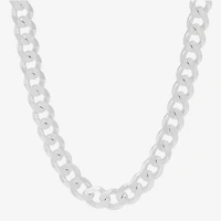 Made in Italy Womens Sterling Silver Inch Curb Chain Necklace