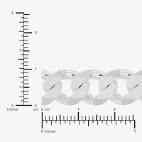 Made in Italy Womens Sterling Silver Inch Curb Chain Necklace