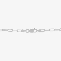 Made in Italy Womens Sterling Silver Inch Paperclip Chain Necklace