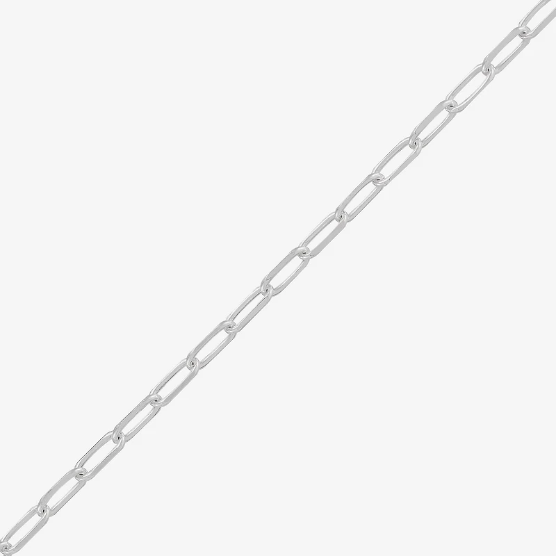 Made in Italy Womens Sterling Silver Inch Paperclip Chain Necklace