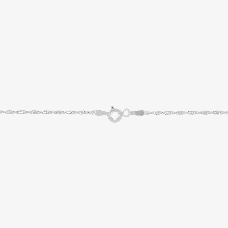 Made in Italy Womens Sterling Silver Inch Singapore Chain Necklace