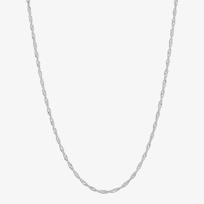 Made in Italy Womens Sterling Silver Inch Singapore Chain Necklace