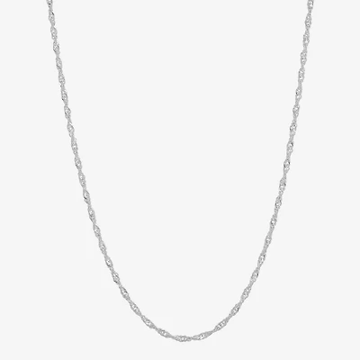 Made in Italy Womens Sterling Silver Inch Singapore Chain Necklace