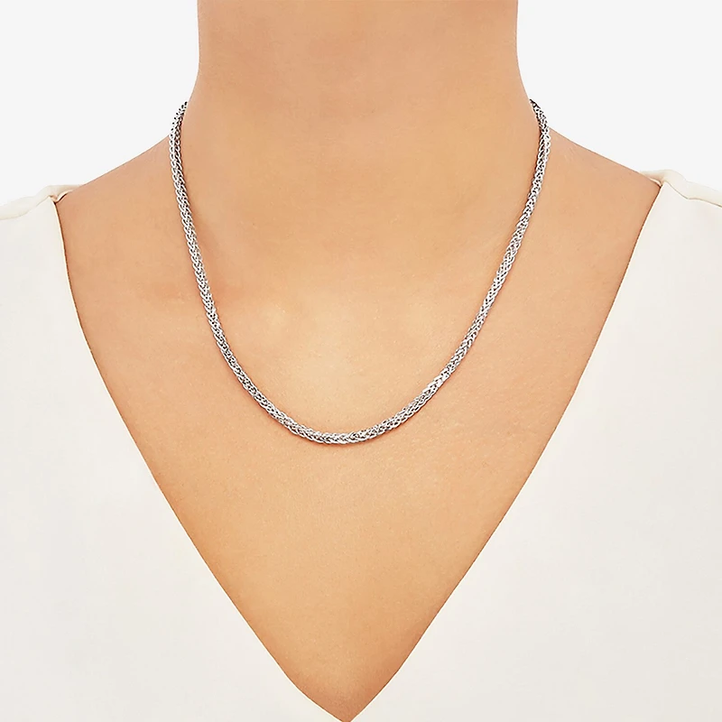 Made in Italy Unisex Adult Sterling Silver 18 Inch Wheat Chain Necklace
