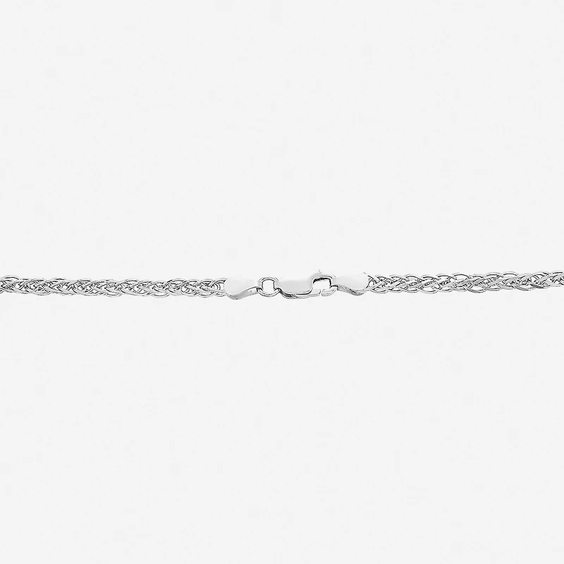 Made in Italy Unisex Adult Sterling Silver Inch Wheat Chain Necklace