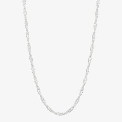 Made in Italy Womens Sterling Silver Inch Singapore Chain Necklace