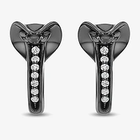 Womens 1/10 CT. T.W. Natural White Diamond Sterling Silver 15mm Aladdin Jafar Hoop Earrings