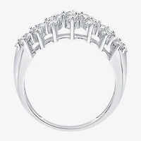 (G / Si1-Si2) Womens 1 CT. T.W. Lab Grown White Diamond Sterling Silver Cluster Band