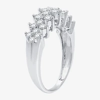 (G / Si1-Si2) Womens 1 CT. T.W. Lab Grown White Diamond Sterling Silver Cluster Band