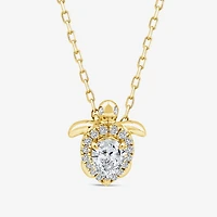 Turtle (F / Si1) Womens 3/8 CT. T.W. Lab Grown White Diamond 14K Gold Over Silver 18 Inch Pendant Necklace