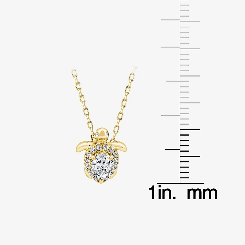 Turtle (F / Si1) Womens 3/8 CT. T.W. Lab Grown White Diamond 14K Gold Over Silver 18 Inch Pendant Necklace