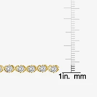 (F / Si2) Womens 6 CT. T.W. Lab Grown White Diamond 14K Gold Over Silver 7.25 Inch Tennis Bracelet