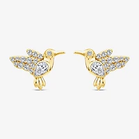 Hummingbird (F / Si1) 3/8 CT. T.W. Lab Grown White Diamond 14K Gold Over Silver 10.5mm Stud Earrings