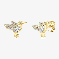 Hummingbird (F / Si1) 3/8 CT. T.W. Lab Grown White Diamond 14K Gold Over Silver 10.5mm Stud Earrings