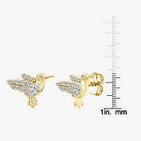 Hummingbird (F / Si1) 3/8 CT. T.W. Lab Grown White Diamond 14K Gold Over Silver 10.5mm Stud Earrings