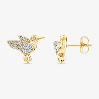 Hummingbird (F / Si1) 3/8 CT. T.W. Lab Grown White Diamond 14K Gold Over Silver 10.5mm Stud Earrings
