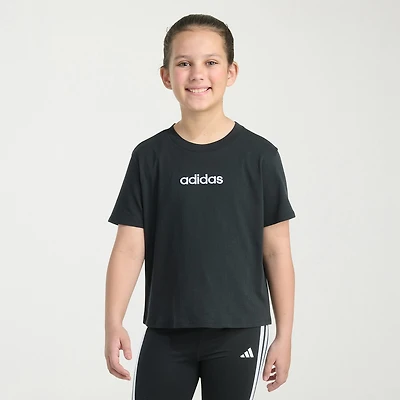 adidas Big Kid Girls Crew Neck Short Sleeve Regular Fit Graphic T-Shirt