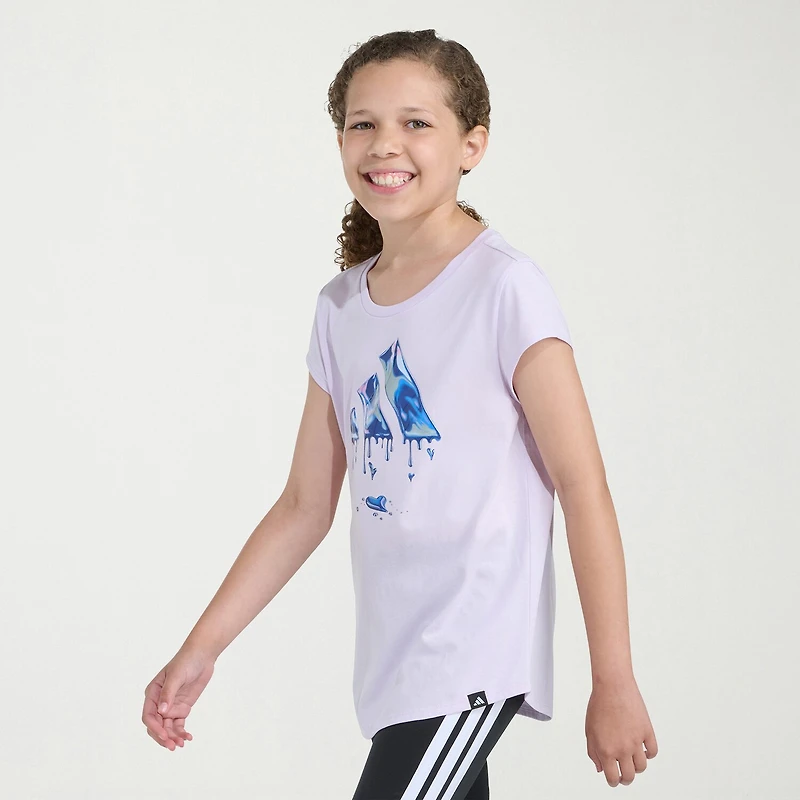 adidas Big Kid Girls Crew Neck Short Sleeve Slim Fit Graphic T-Shirt