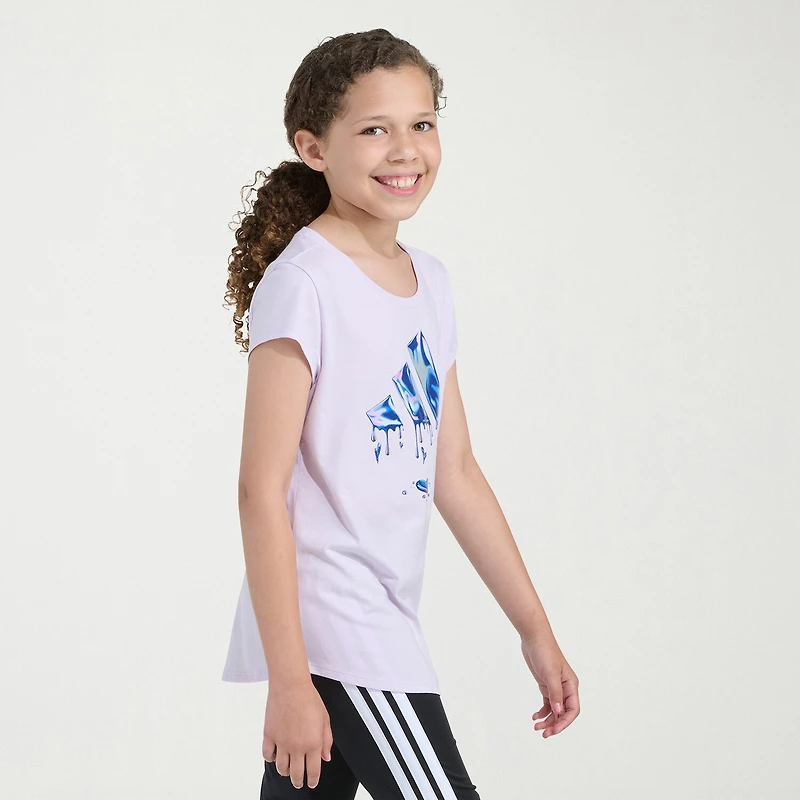 adidas Big Kid Girls Crew Neck Short Sleeve Slim Fit Graphic T-Shirt