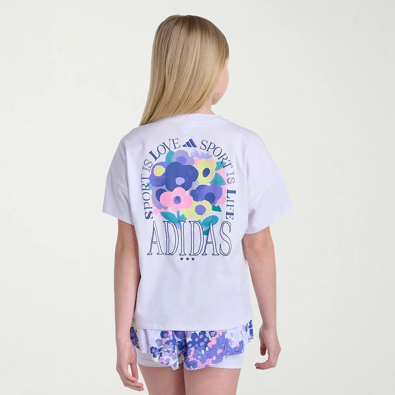 adidas Big Kid Girls Crew Neck Short Sleeve Active T-Shirt
