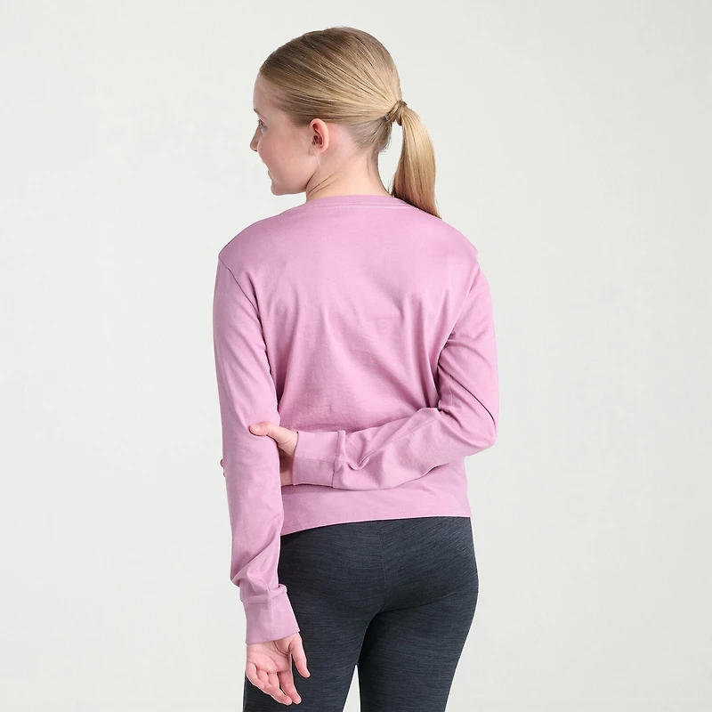 adidas Big Kid Girls Crew Neck Long Sleeve Active T-Shirt