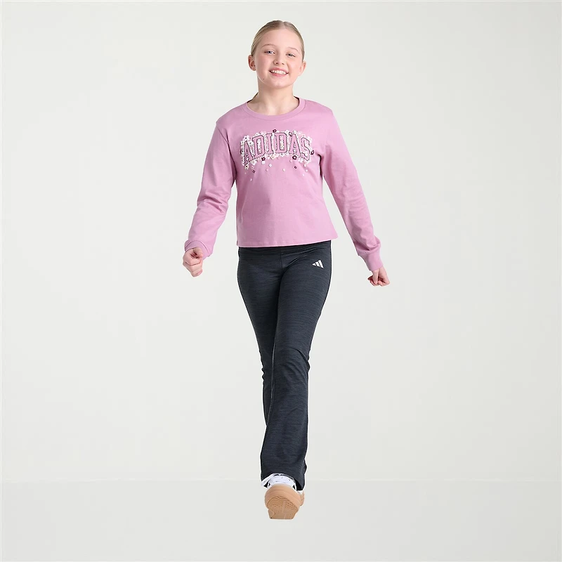 adidas Big Kid Girls Crew Neck Long Sleeve Active T-Shirt