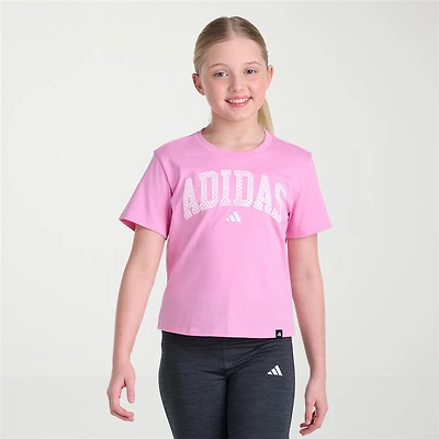 adidas Big Kid Girls Crew Neck Short Sleeve Regular Fit Graphic T-Shirt