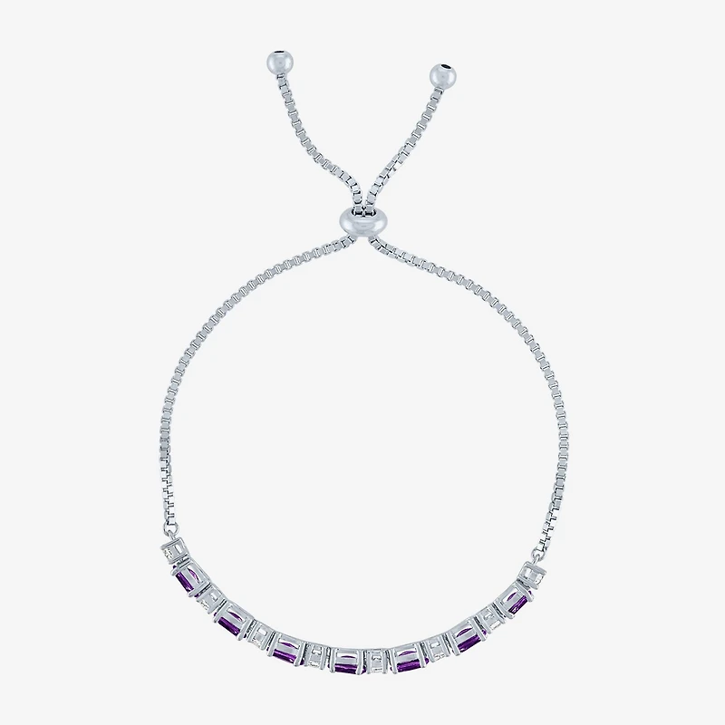 Gemstone Pure Silver Over Brass Bolo Bracelet
