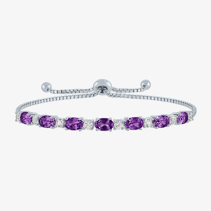 Gemstone Pure Silver Over Brass Bolo Bracelet