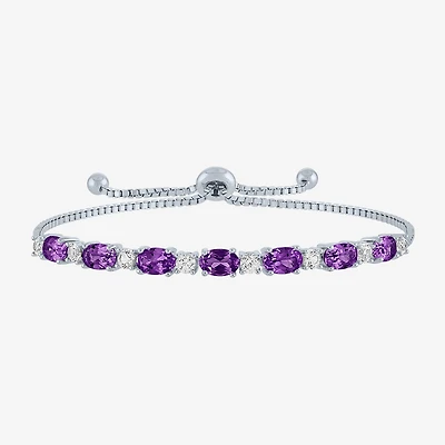 Gemstone Pure Silver Over Brass Bolo Bracelet