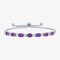 Gemstone Pure Silver Over Brass Bolo Bracelet