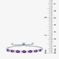 Gemstone Pure Silver Over Brass Bolo Bracelet