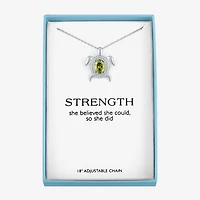 Womens Genuine Green Peridot Pure Silver Over Brass 16 Inch Pendant Necklace