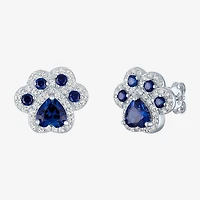 Lab Created Blue Sapphire 4mm Stud Earrings