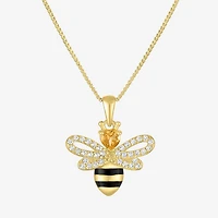 Womens Genuine Yellow Citrine 14K Gold Over Brass 16 Inch Pendant Necklace