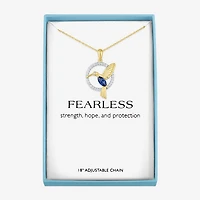 Womens Lab Created Blue Sapphire 14K Gold Over Brass 16 Inch Pendant Necklace