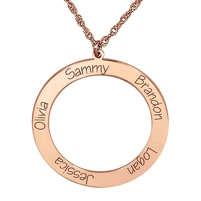 Personalized Open Circle Names Pendant Necklace