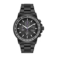 Citizen Black Panther Marvel Mens Chronograph Black Stainless Steel Bracelet Watch Ca0297-52w