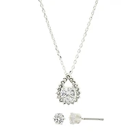 Sparkle Allure Womens 1 7/8 CT. T.W. Pure Silver Over Brass 2-pc. Jewelry Set