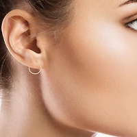12mm, 13.5mm, And 16.5mm Hoop Womens 14K Gold Earring Set