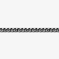 Mens Stainless Steel & Black IP 8mm Foxtail Chain Necklace