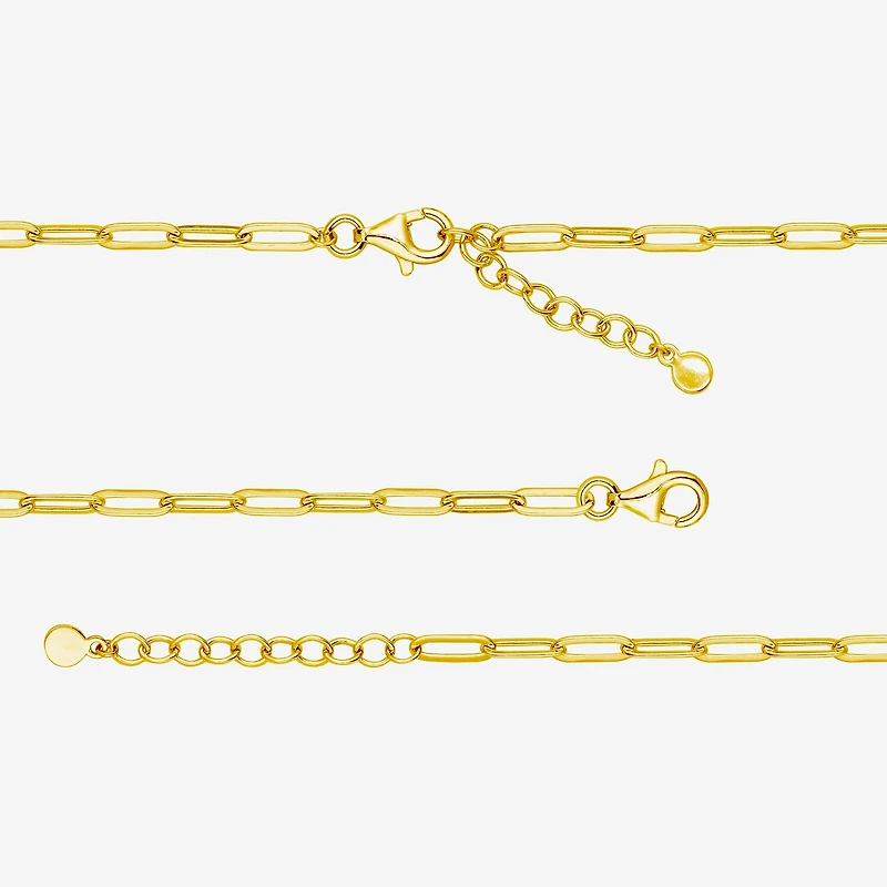 Paris 1901 By Charles Garnier Womens 18K Gold Over Silver Solid Inch Link Bracelet