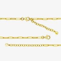 Paris 1901 By Charles Garnier Womens White Cubic Zirconia 18K Gold Over Silver Circle Paperclip 18 Inch Pendant Necklace