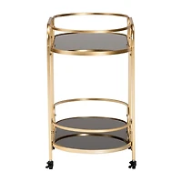 Leighton Metal-Top Serving Cart