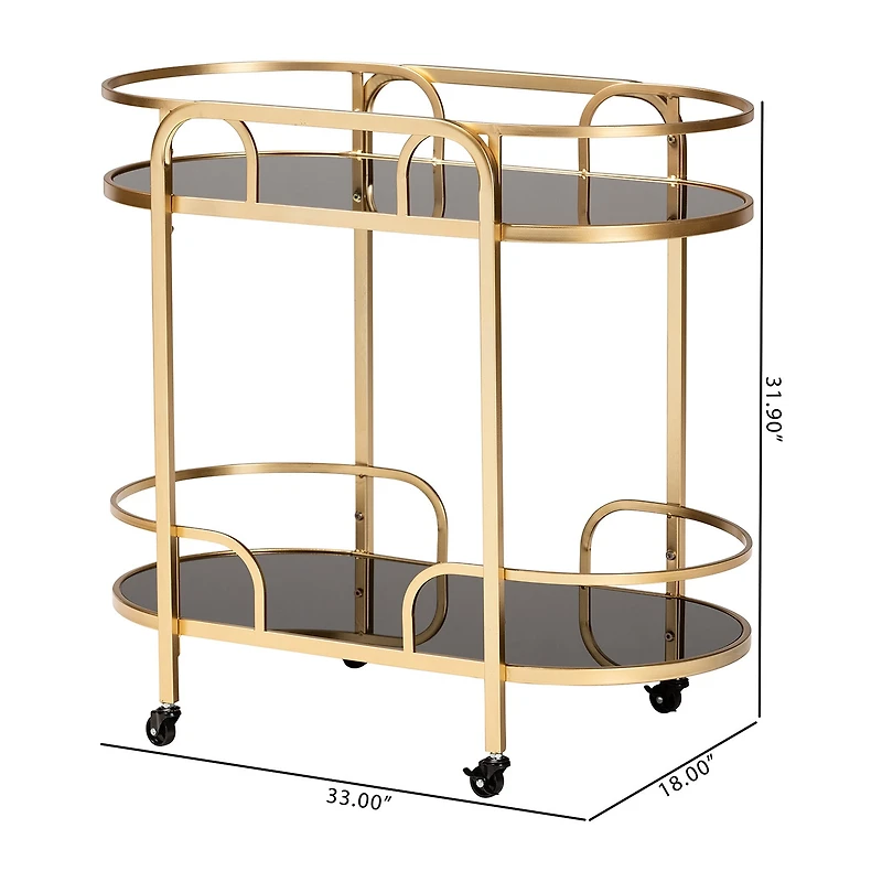 Leighton Metal-Top Serving Cart